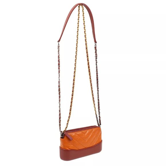 Chanel Orange Calfskin Gabrielle V Stitch WOC Wallet On Chain 182819 - Picture 9 of 9